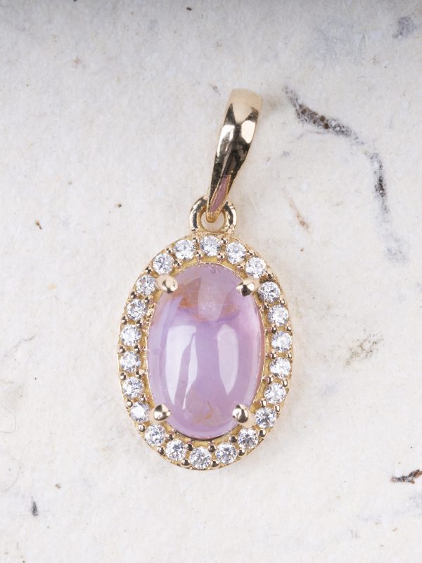 Celestial Bloom – Pink Star Sapphire Halo Pendant