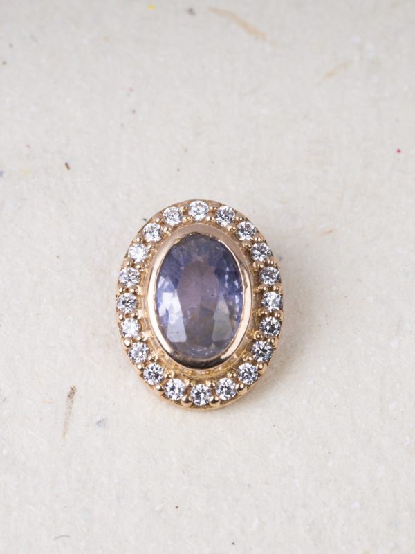 Celeste Halo – Oval Sapphire Pendant